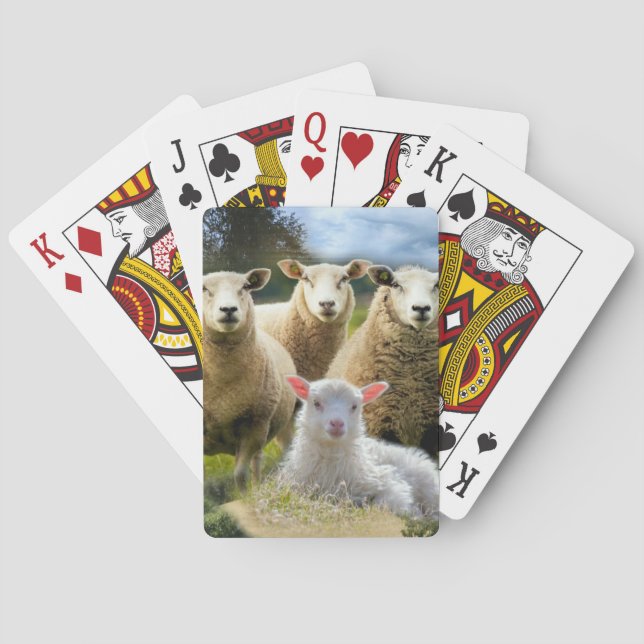 Sheep Flock Sheep Herd Baby Lamb Playing Cards (Back)