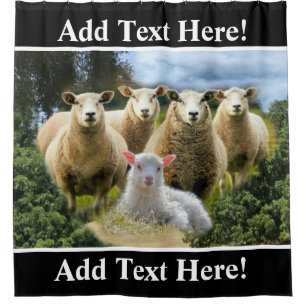 Sheep Flock Sheep Herd Baby Lamb Sheep Farm Shower Curtain