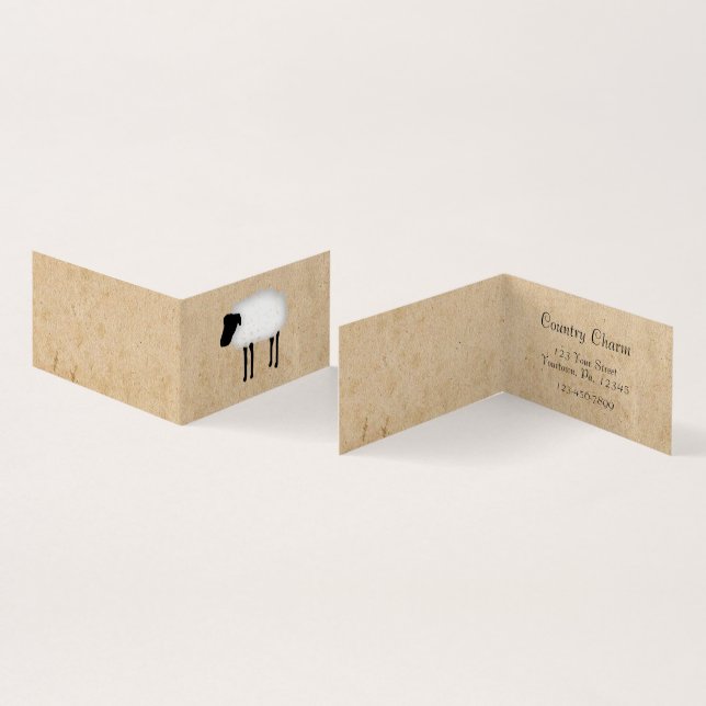 Sheep Folded Business Card (Inside and Outside)
