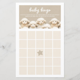 Sheep Gender Neutral Baby Bingo Game Card