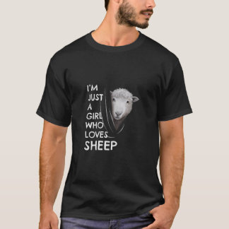 Sheep Gift Girls Women Outfit Just A Girl Who Love T-Shirt