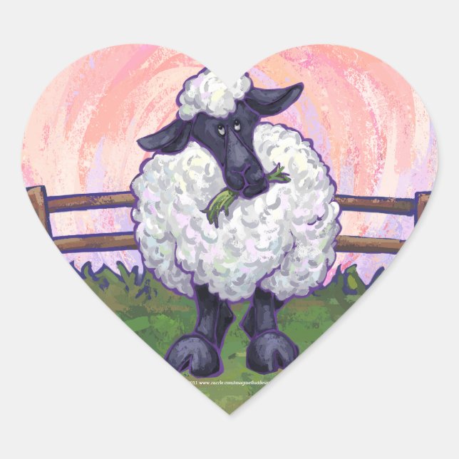 Sheep Gifts & Accessories Heart Sticker (Front)