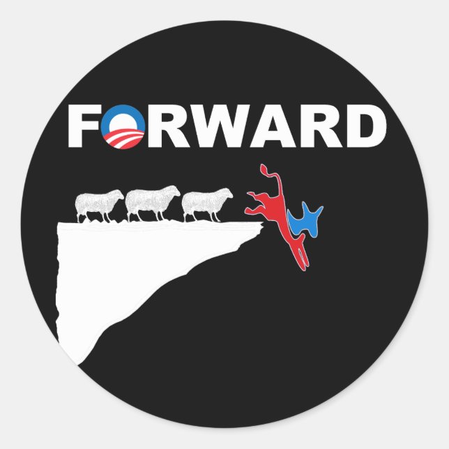 SHEEP GO FORWARD CLASSIC ROUND STICKER (Front)