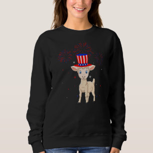 Sheep Graphic Red White Blue Fireworks Decor 4th O Sweatshirt
