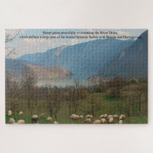 Sheep Grazing on the Bosnia Border Large Jigsaw Puzzle