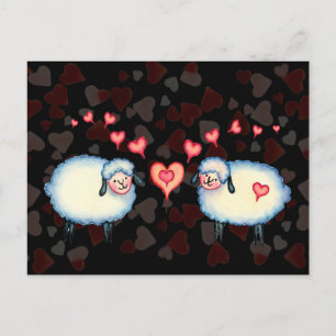 SHEEP & HEARTS by SHARON SHARPE Postcard