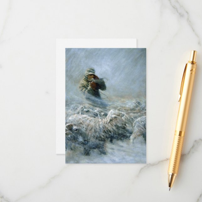 Sheep Herder, Storm by Newell Convers Wyeth Enclosure Card (Front/Back In Situ)