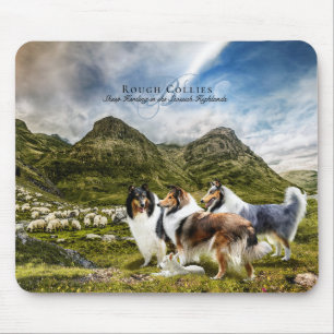 Sheep Herding Rough Collies - Personalized Mouse Pad