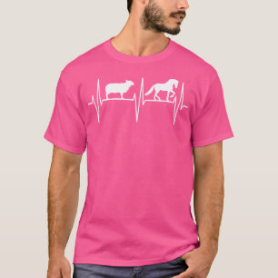 Sheep Horse Lover Sheep Heartbeat Farmer Sheep Lov T-Shirt