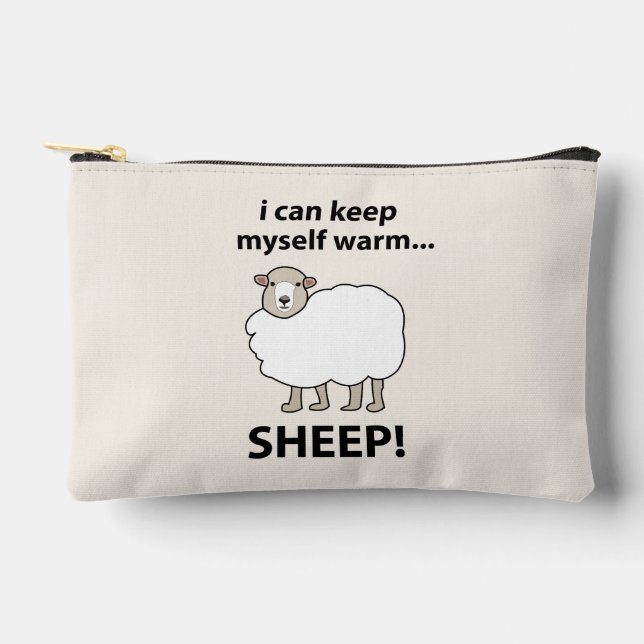 Sheep I Can Keep Myself Warm Sheep Accessory Pouch (Front)