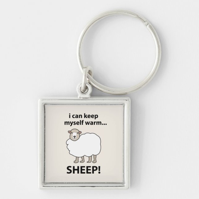 Sheep I Can Keep Myself Warm Sheep Key Ring (Front)