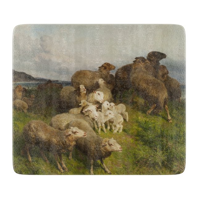 Sheep in a Meadow (by August Friedrich Schenck) Cutting Board (Front)
