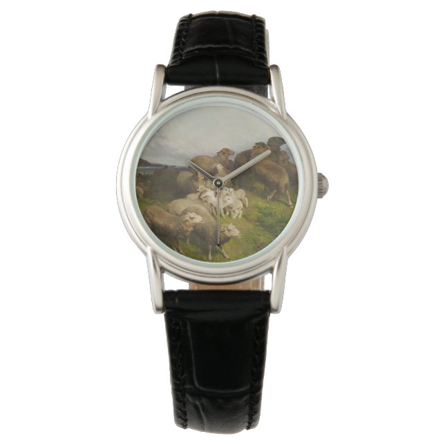 Sheep in a Meadow (by August Friedrich Schenck) Watch (Front)