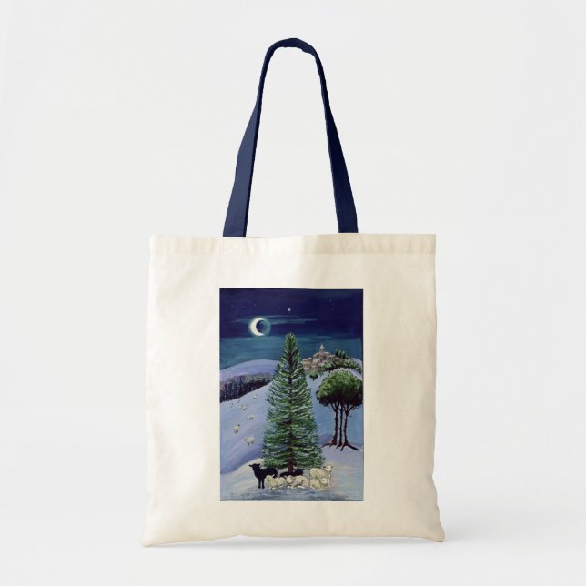 Sheep in a Winter Landscape Tote Bag (Front)