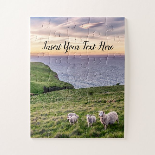 Sheep in New Zealand | Christchurch Landscape | NZ Jigsaw Puzzle (Vertical)