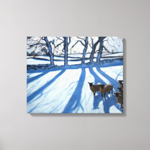 Sheep in snow Derbyshire Canvas Print