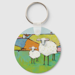 Sheep in the Meadow Key Ring