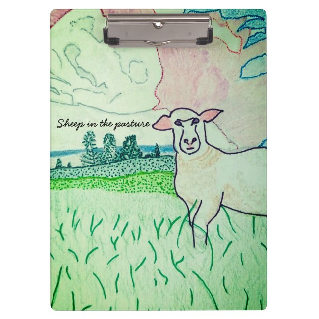 Sheep in The Pasture Clipboard (Front)