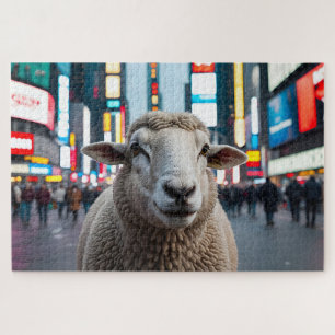 Sheep in Times Square Jigsaw Puzzle