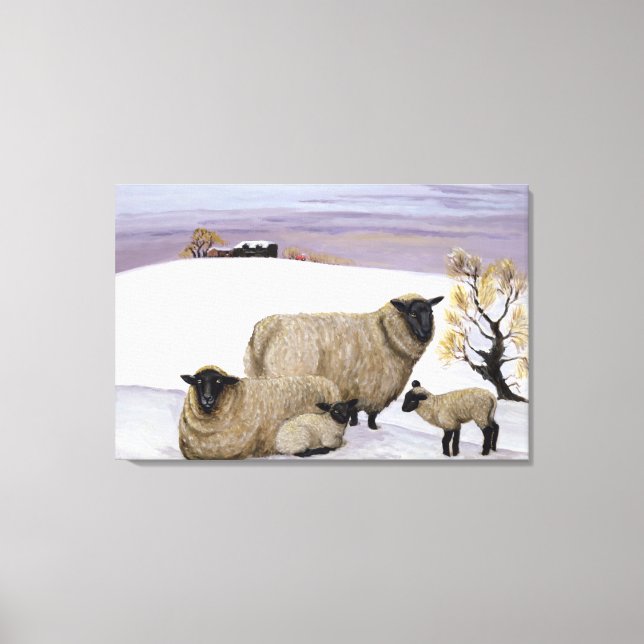 Sheep in Winter Canvas Print (Front)