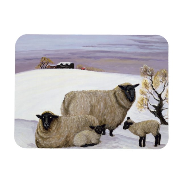 Sheep in Winter Magnet (Horizontal)