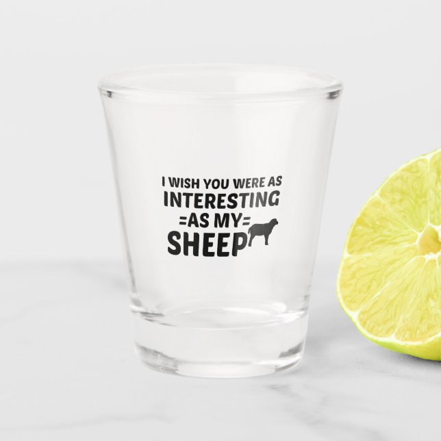 SHEEP INTERESTING SHOT GLASS (Front)