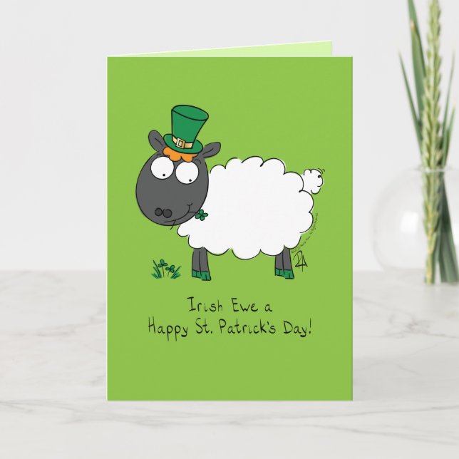 Sheep Irish Funny St. Patrick's Day Card (Front)