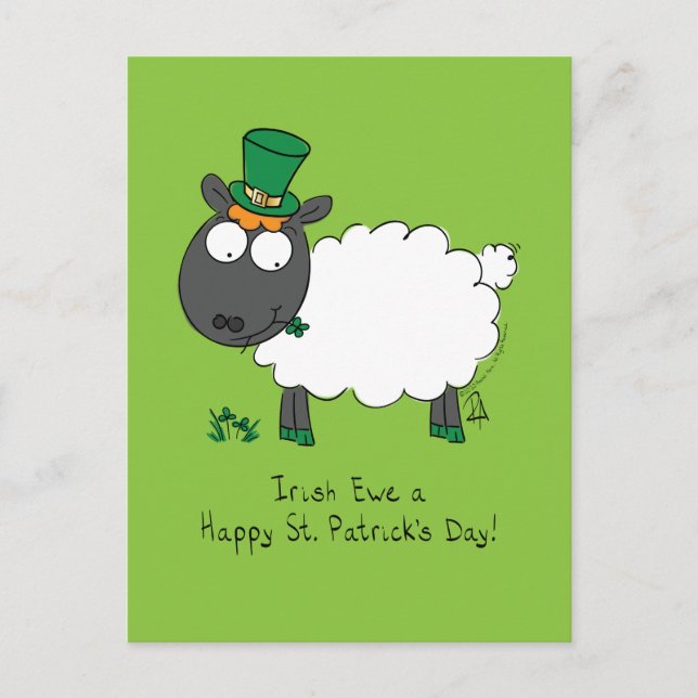 Sheep Irish Funny St. Patrick's Day Postcard (Front)