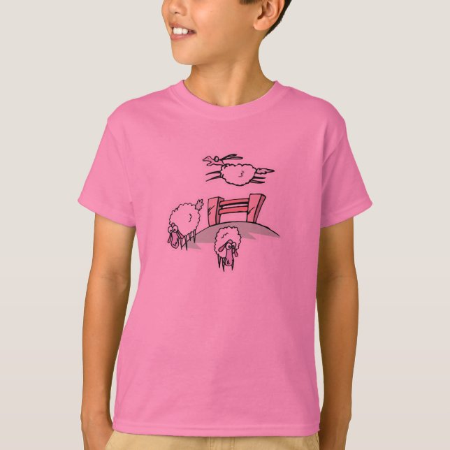 sheep jumping fence T-Shirt (Front)