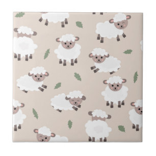 Sheep & Lamb Cute Gender Neutral Baby Nursery Tile