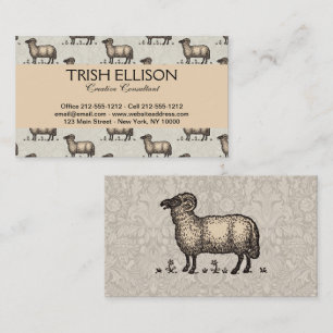 Sheep Lamb Farm Animal Vintage Business Card