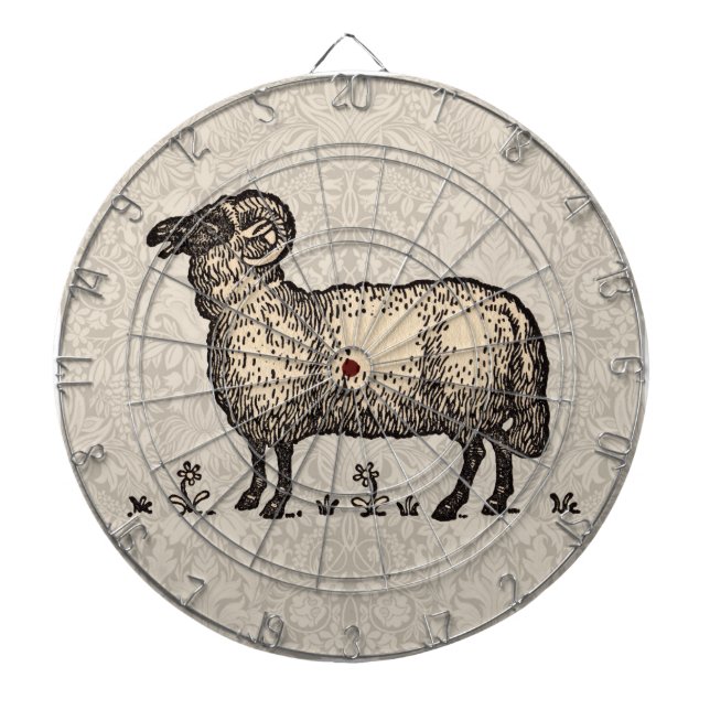Sheep Lamb Farm Animal Vintage Dartboard (Front)