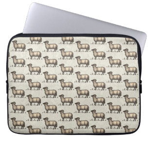 Sheep Lamb Farm Animal Vintage Laptop Sleeve