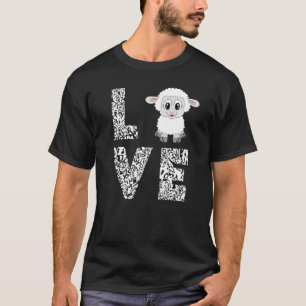Sheep Lamb Love Livestock Farmer Cattle Sketch T-Shirt