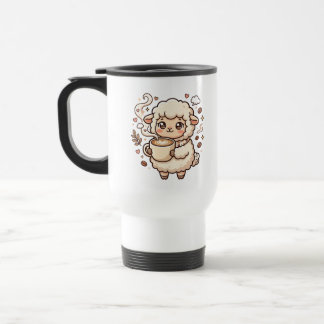 Sheep Latte Travel Mug Kawaii Art
