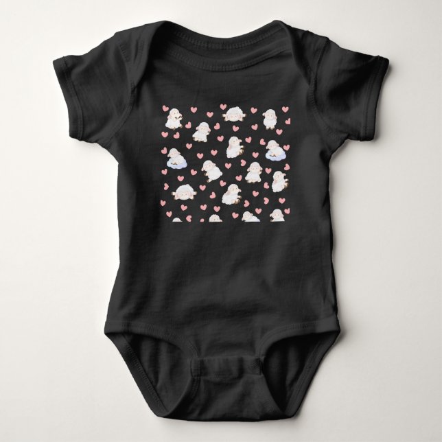 Sheep love baby bodysuit (Front)