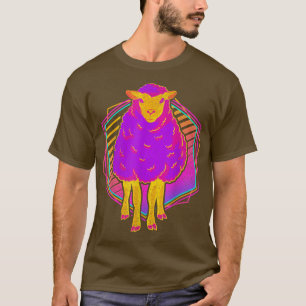 Sheep Lover 80s Vaporwave Art Farm Animal Farmer S T-Shirt