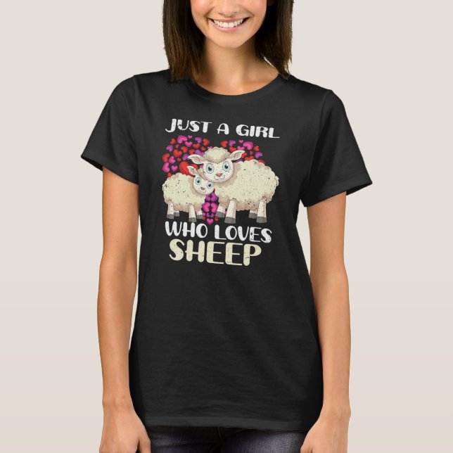 Sheep Lover Girls Women Farm Animal Farmer Lamb T-Shirt (Front)