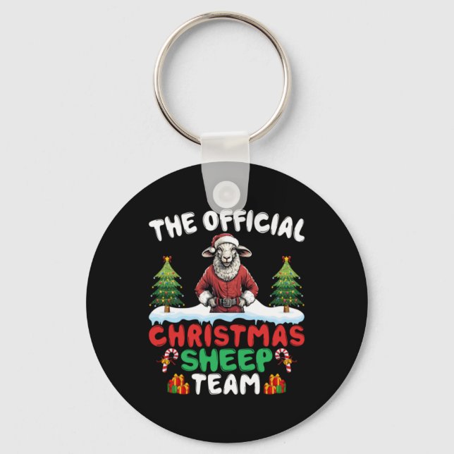 Sheep Lover Xmas Lights Christmas Tree Christmas S Key Ring (Front)