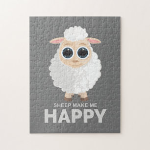 Sheep Make Me Happy Jigsaw Puzzle
