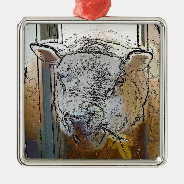 SHEEP METAL TREE DECORATION (Front)