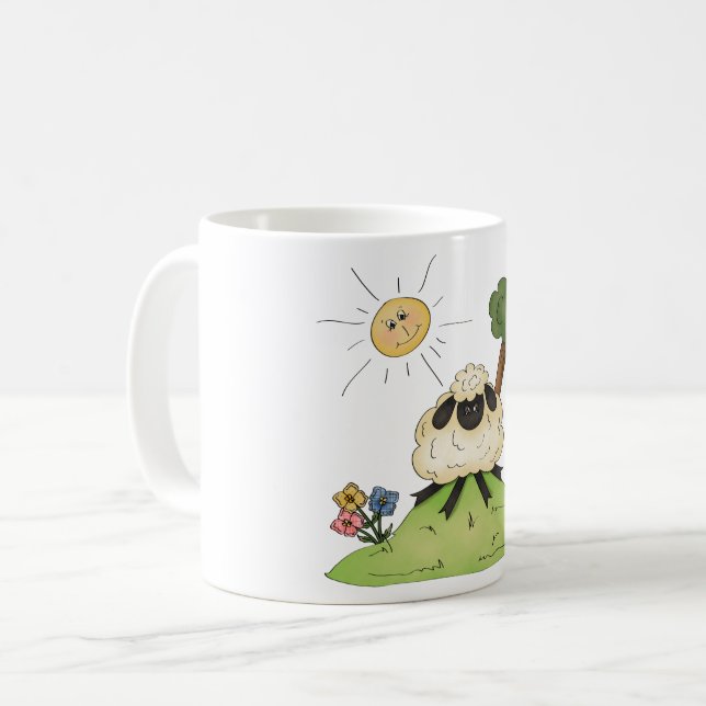 Sheep On A Hill Mug (Front Left)