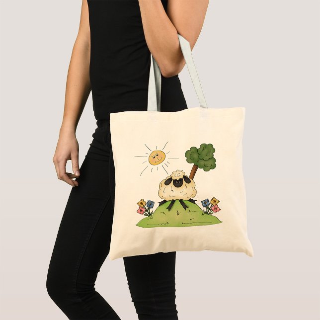Sheep On A Hill Tote Bag (Creator Uploaded)