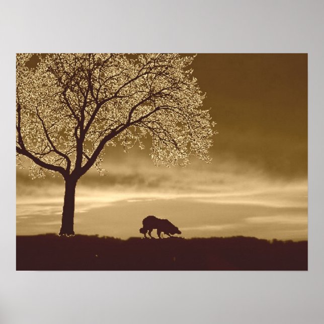 "Sheep on the Horizon 3"~Border Collie Poster (Front)