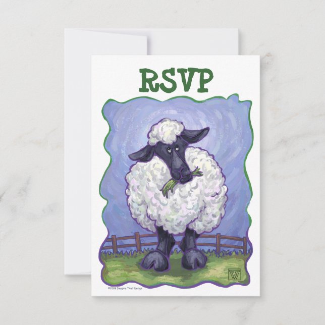 Sheep Party Centre RSVP Card (Front)