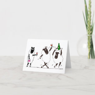 Sheep party time thank you card
