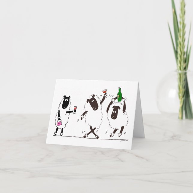 Sheep party time thank you card (Front)