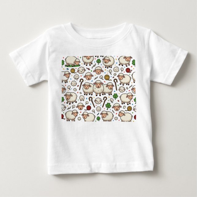 sheep pattern baby T-Shirt (Front)