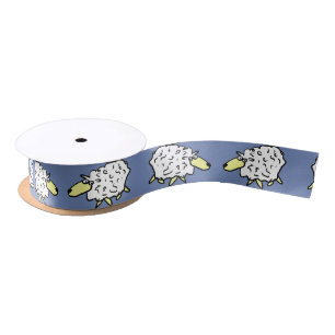 Sheep Pattern design Satin Ribbon