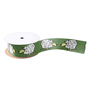 Sheep Pattern design Satin Ribbon